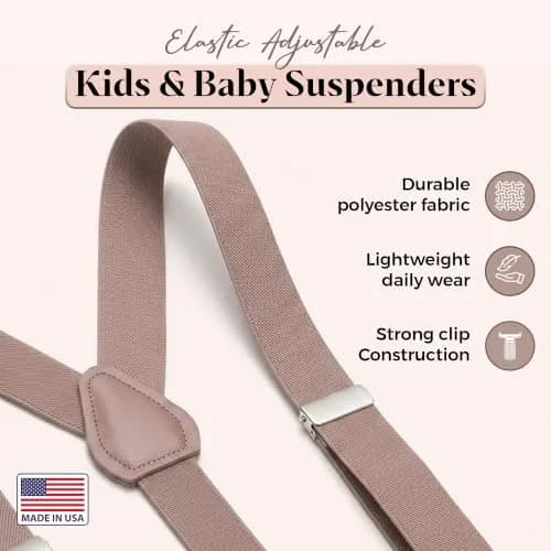 HOLD'EM Suspenders for Kids - 1 Inch Suspender Perfect for Tuxedo- Lemon Yellow (22") | Durable Elastic & Leather thumbnail 2