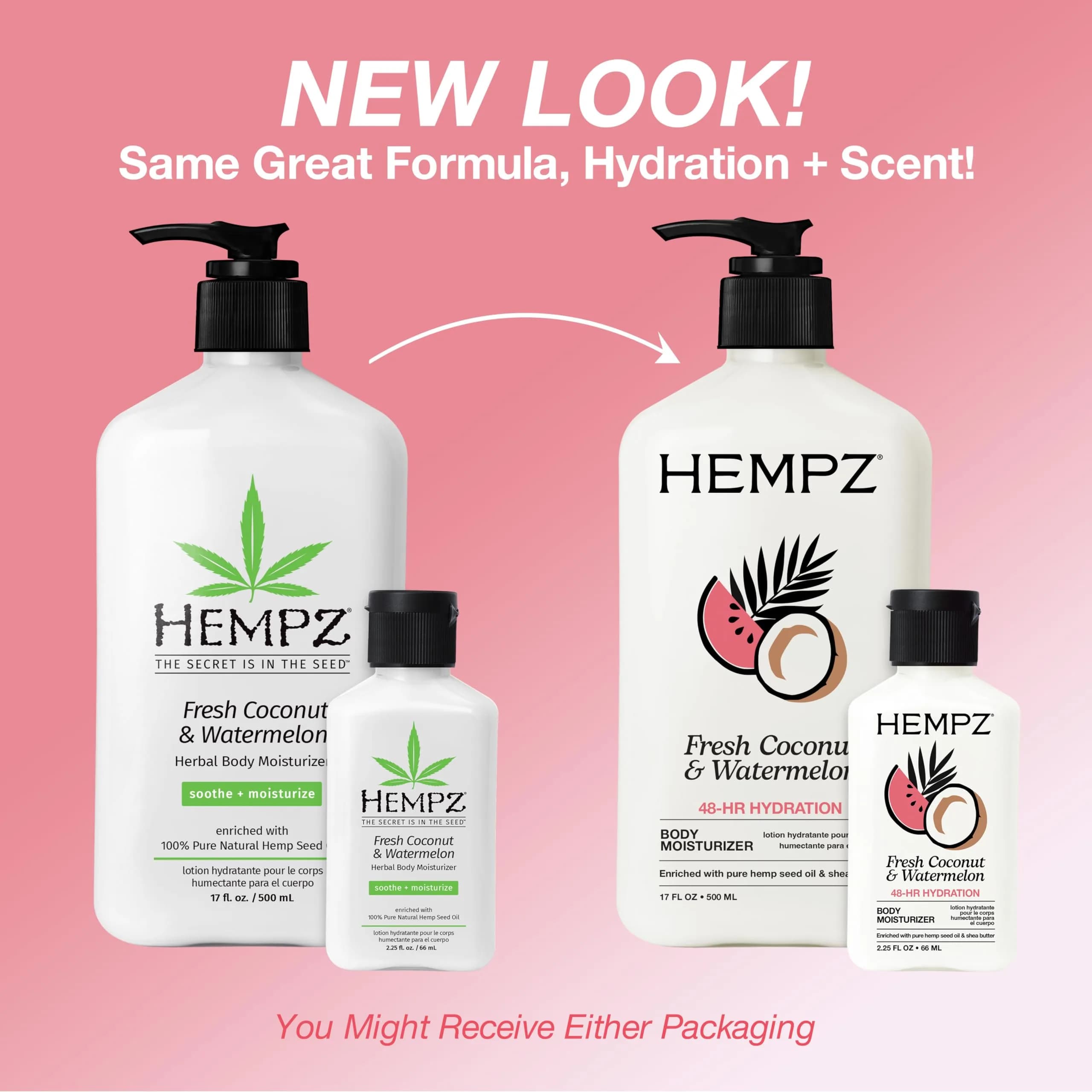 Hempz Fresh Coconut & Watermelon Daily Moisturizing Cream 500ml (17 Fl Oz) | Hydrating Body Lotion with Shea Butter - view 2
