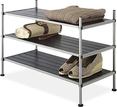 Whitmor 3 Tier Closet Storage Shelves | Shoe Rack & Home Organizer for Small Spaces thumbnail 1