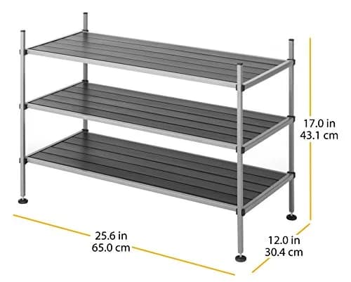 Whitmor 3 Tier Closet Storage Shelves | Shoe Rack & Home Organizer for Small Spaces thumbnail 6