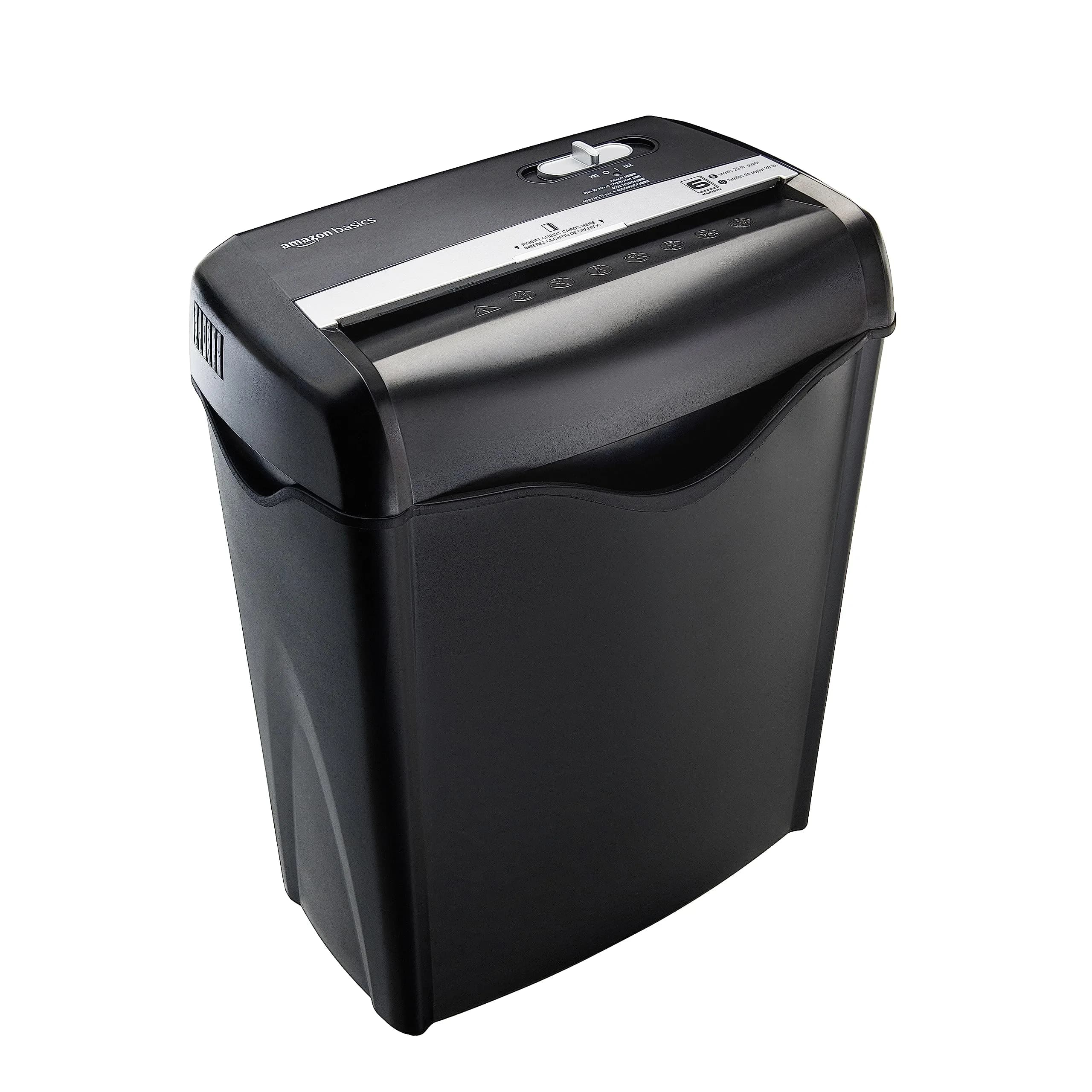 Amazon Basics 6-Sheet Cross-Cut Paper Shredder with 3.8 Gallon Bin | Shreds Credit Cards & Staples