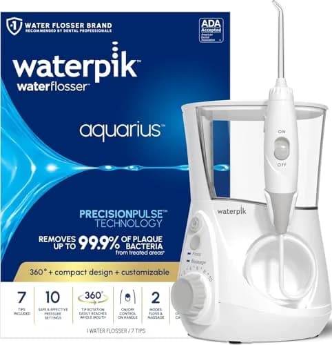 Waterpik Aquarius Countertop Water Flosser WP-660 650ml (22 Fl Oz) | Dentist Recommended ADA Accepted thumbnail 1