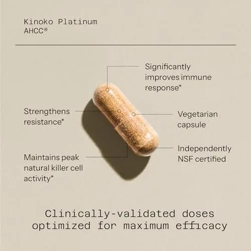 Quality of Life Premium Kinoko Platinum AHCC Herbal Supplement 60 Veggie Capsules | Immune Support with Alpha-Glucans thumbnail 4