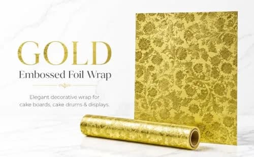 Oasis Supply Florist Foil Roll, Gold | Embossed Design, 20" x 50' | Wrap for Cake & Floral thumbnail 4