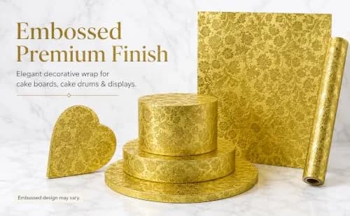 Oasis Supply Florist Foil Roll, Gold | Embossed Design, 20" x 50' | Wrap for Cake & Floral thumbnail 5