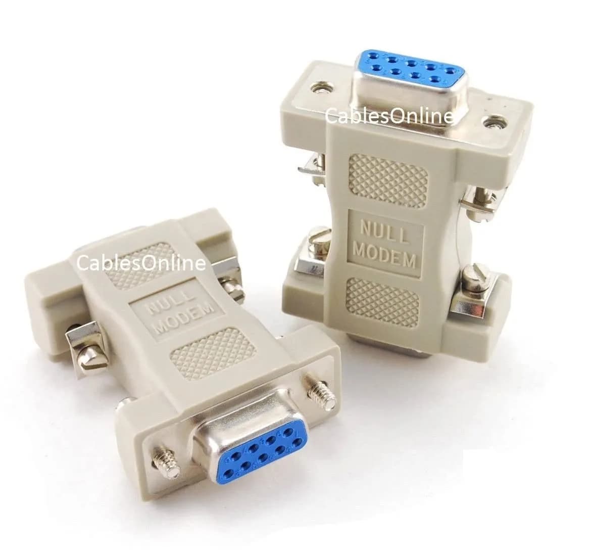 CablesOnline DB9 Serial Null Modem Female to Female Adapter (2-Pack) | Connect Two Computers Directly — Black