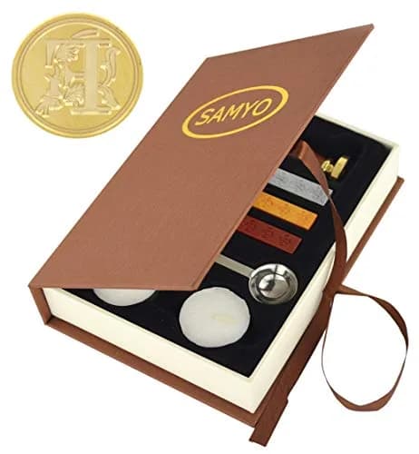 SAMYO Wax Seal Stamp Kit 1" x 3.6" | Vintage Initial Letter F | Creative Gift Set thumbnail 1