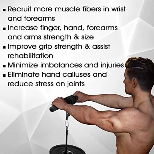 Yes4All Wrist and Forearm Blaster with Standard Weight Plate Compatibility | 0.68 kg (1.5 lb) Black thumbnail 4