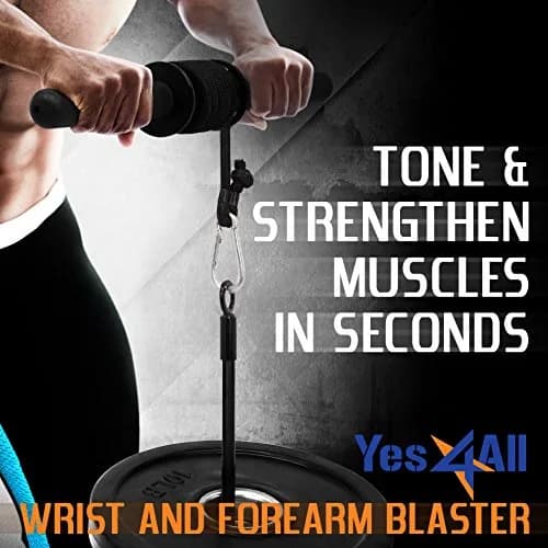 Yes4All Wrist and Forearm Blaster with Standard Weight Plate Compatibility | 0.68 kg (1.5 lb) Black thumbnail 5