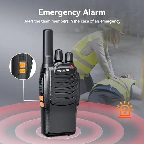 Retevis H-777 Walkie Talkies with Mic for Adults | Long Range 2 Way Radios, 16 Channels, Emergency Alarm, VOX Hands-Free, 10 Pack thumbnail 5