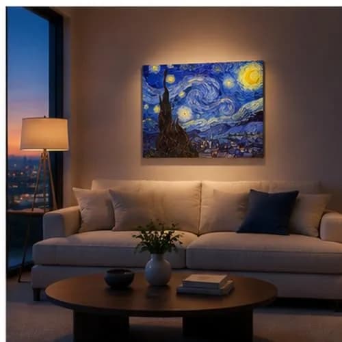Wieco Art Classic Abstract Giclee Canvas Prints Wall Art for Living Room Home Office Decor Large Starry Night by Van Gogh Famous Artwork Modern Landscape thumbnail 2