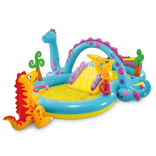 Intex Dinoland Inflatable Swim Center & Kiddie Pool 131" x 90" x 44" | Fun Water Park for Outdoor Play thumbnail 1