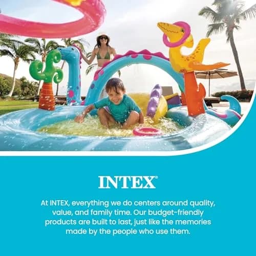 Intex Dinoland Inflatable Swim Center & Kiddie Pool 131" x 90" x 44" | Fun Water Park for Outdoor Play thumbnail 6