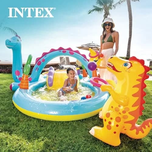 Intex Dinoland Inflatable Swim Center & Kiddie Pool 131" x 90" x 44" | Fun Water Park for Outdoor Play thumbnail 8