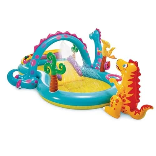 Intex Dinoland Inflatable Swim Center & Kiddie Pool 131" x 90" x 44" | Fun Water Park for Outdoor Play thumbnail 9