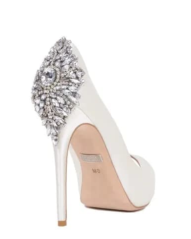 Badgley Mischka Kiara Platform Pump, White, US 10 | Elegant Rhinestone Accents thumbnail 7