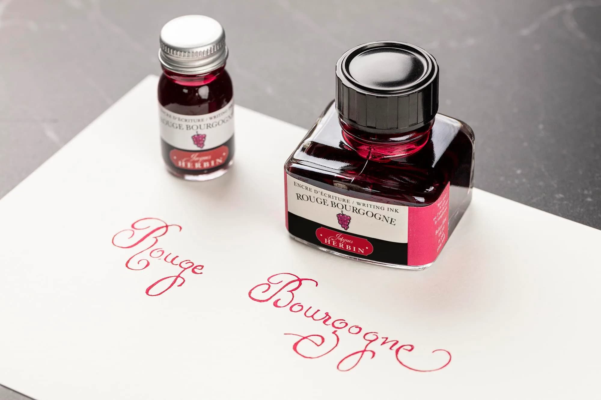 Jacques Herbin Rouge Bourgogne Fountain Pen Ink 10ml (0.3 fl oz) | Natural Dye Formula - view 4