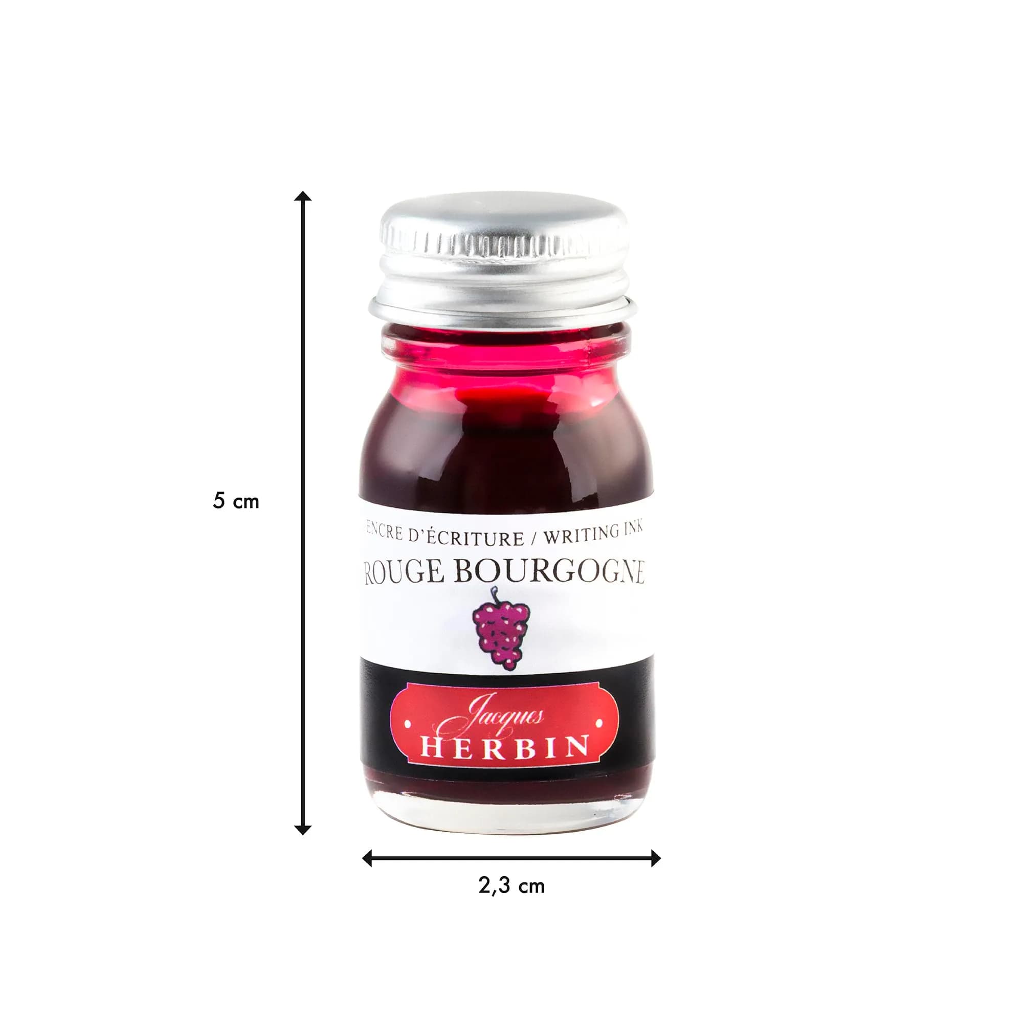 Jacques Herbin Rouge Bourgogne Fountain Pen Ink 10ml (0.3 fl oz) | Natural Dye Formula - view 2