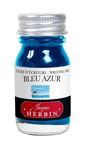 Jacques Herbin Azure Blue Fountain Pen Ink 10ml (0.34 fl oz) | Smooth Flow, Fast Drying thumbnail 1