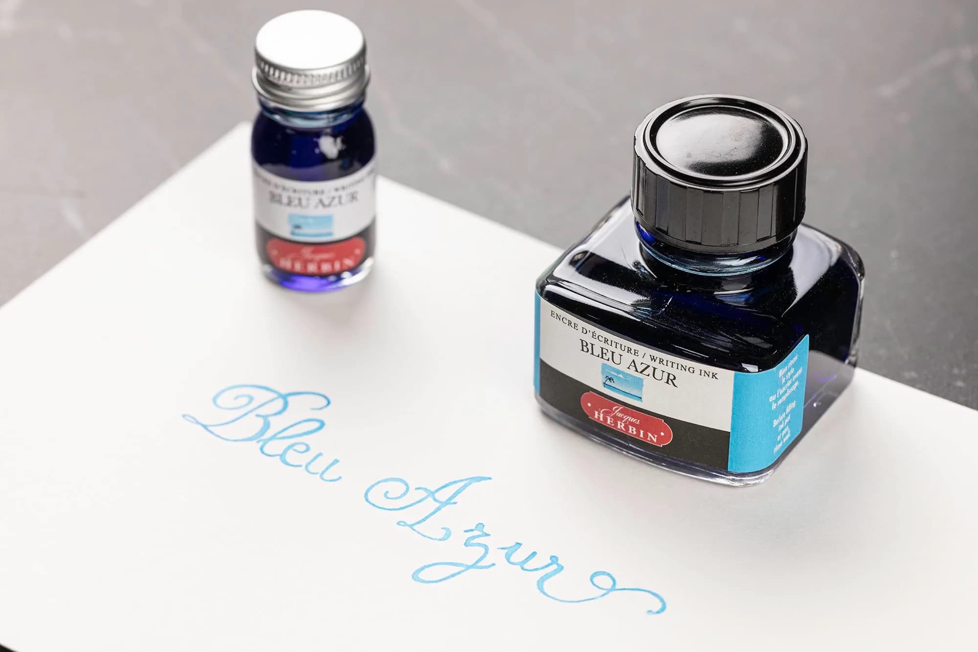 Jacques Herbin Azure Blue Fountain Pen Ink 10ml (0.34 fl oz) | Smooth Flow, Fast Drying - view 4