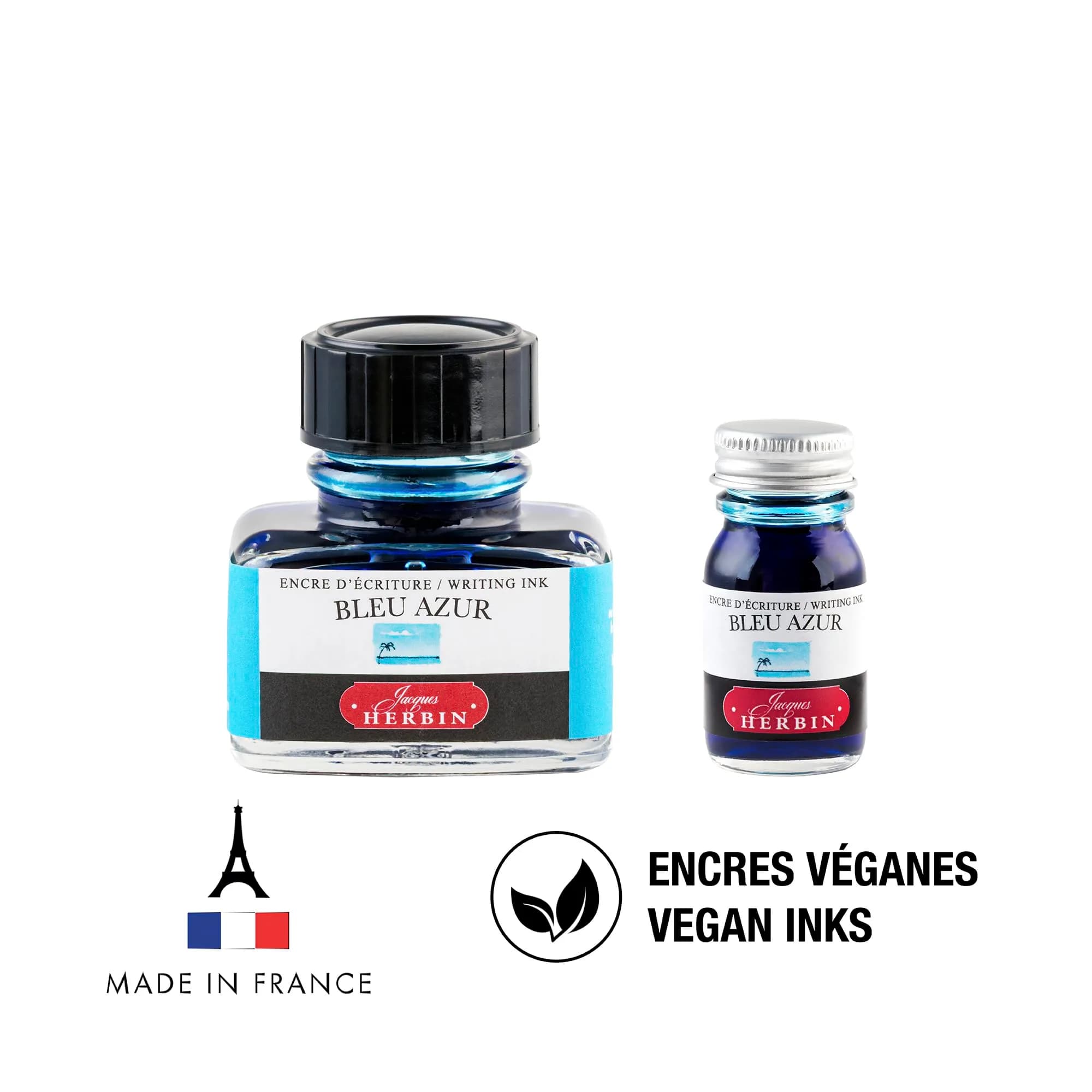 Jacques Herbin Azure Blue Fountain Pen Ink 10ml (0.34 fl oz) | Smooth Flow, Fast Drying - view 5