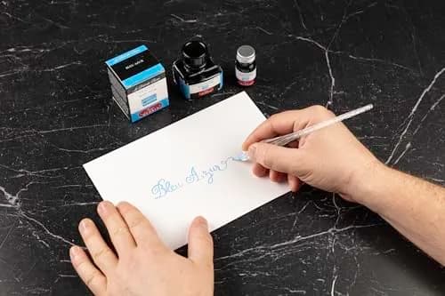 Jacques Herbin Azure Blue Fountain Pen Ink 10ml (0.34 fl oz) | Smooth Flow, Fast Drying thumbnail 6
