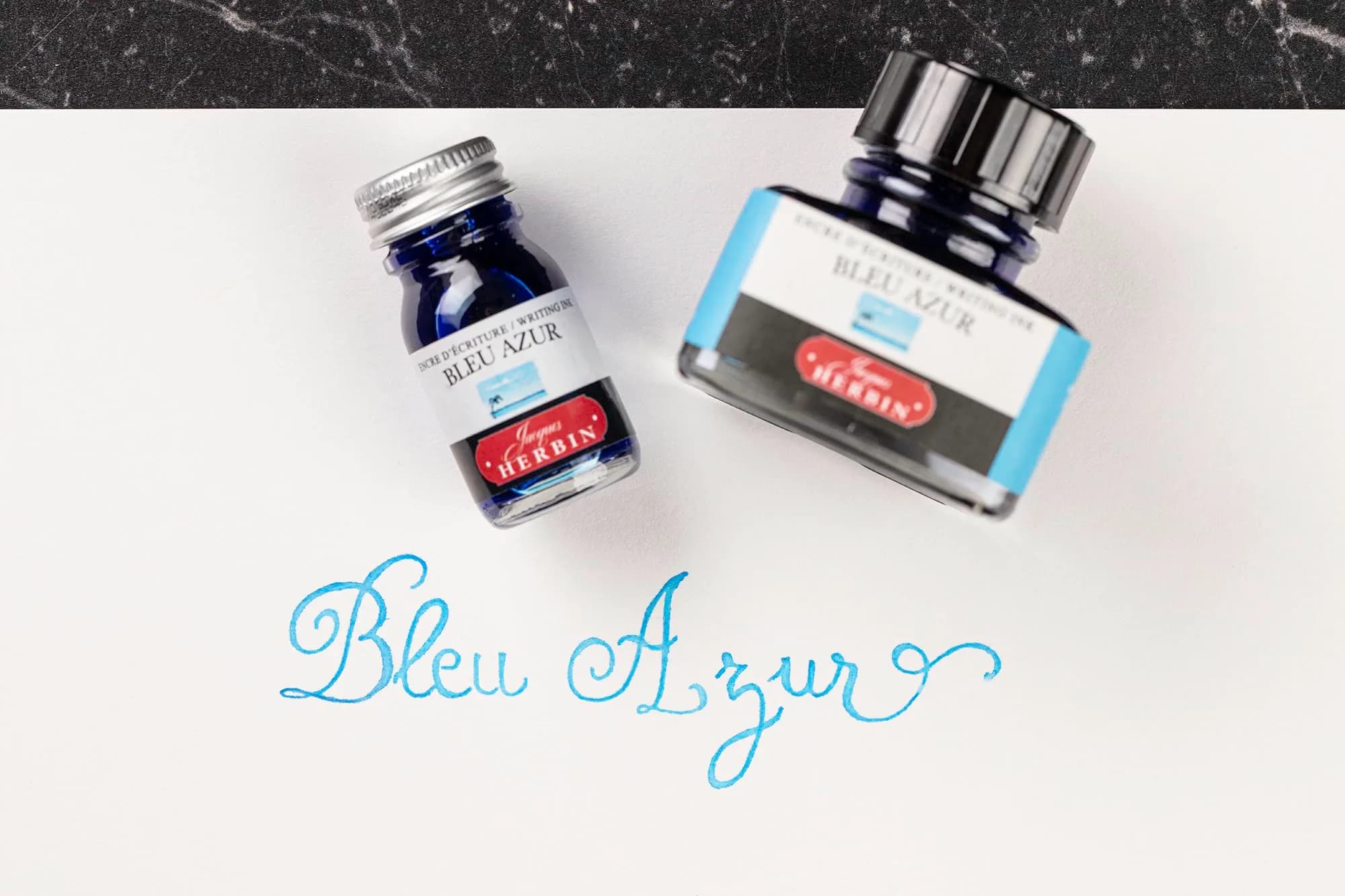 Jacques Herbin Azure Blue Fountain Pen Ink 10ml (0.34 fl oz) | Smooth Flow, Fast Drying - view 8
