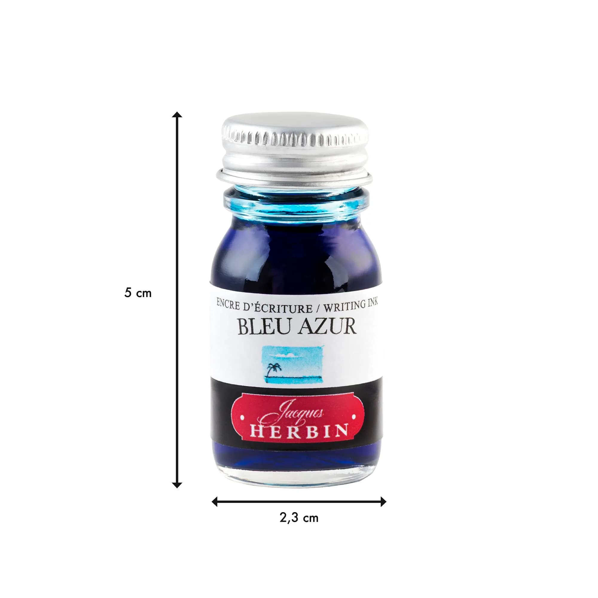 Jacques Herbin Azure Blue Fountain Pen Ink 10ml (0.34 fl oz) | Smooth Flow, Fast Drying - view 2