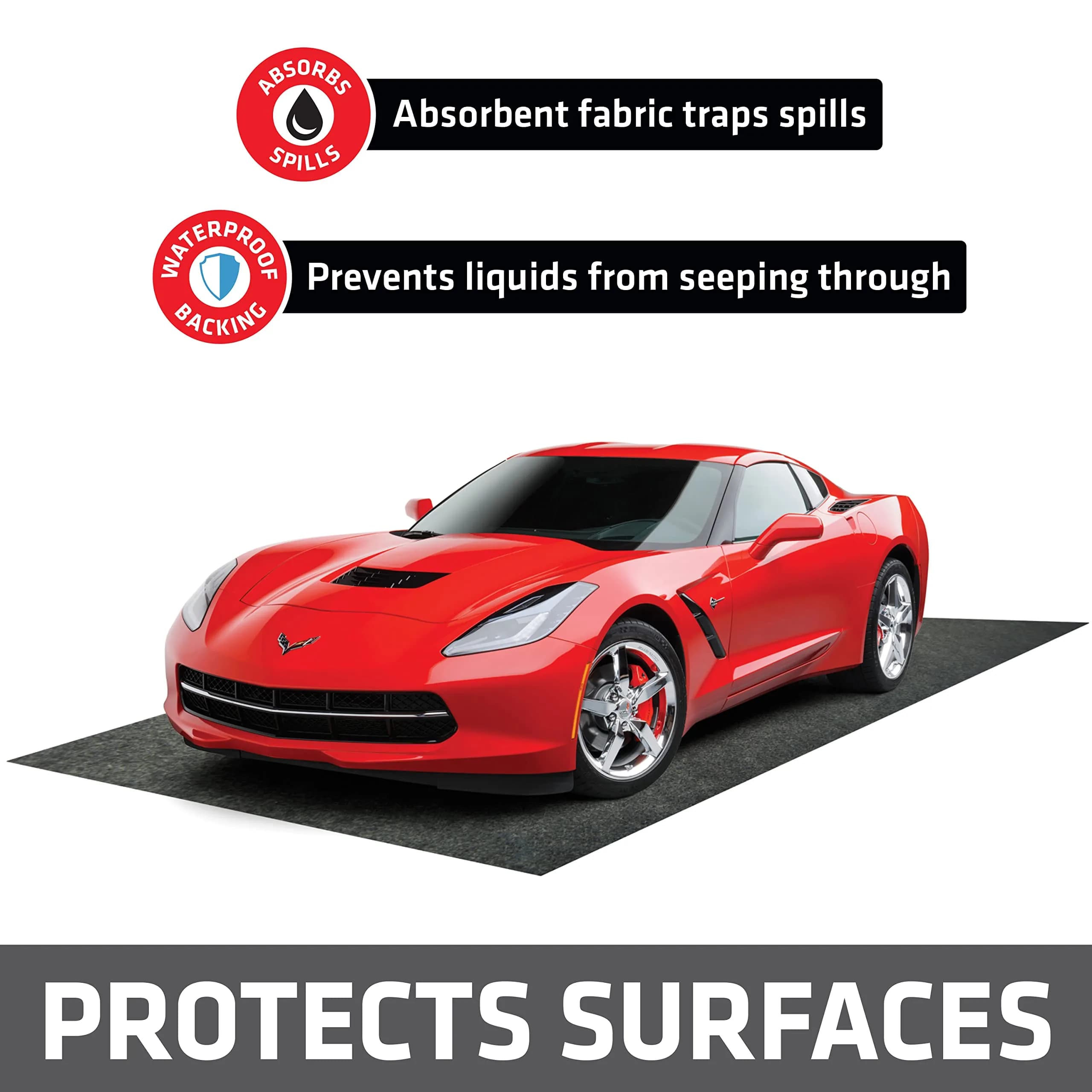 Drymate XL Charcoal Oil Spill Mat 7'4" x 20' (Rectangular) | Premium Absorbent Garage Floor Protection - view 2