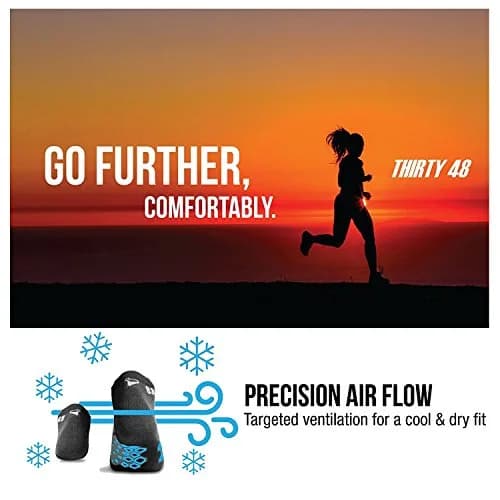 Thirty48 Running Socks for Men and Women | Coolmax Fabric Keeps Feet Cool & Dry (Small, Blue/Gray, Low Cut) thumbnail 5