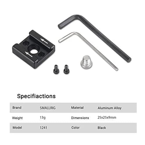SMALLRIG Cold Shoe Mount Adapter with 1/4" Thread - 1241 | Mounts Lights, Microphones, and Accessories thumbnail 9