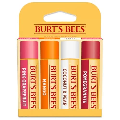 Burt's Bees Natural Moisturizing Lip Balm 4 Count (0.6 oz / 17g) | Hydrates & Softens Dry Lips thumbnail 1