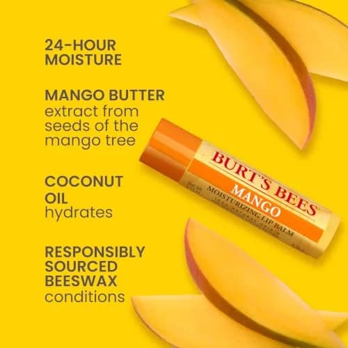 Burt's Bees Natural Moisturizing Lip Balm 4 Count (0.6 oz / 17g) | Hydrates & Softens Dry Lips thumbnail 3
