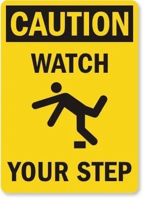 SmartSign Caution Watch Your Step Label 35.56cm x 25.4cm (14" x 10") | Durable Laminated Vinyl for Safety thumbnail 1