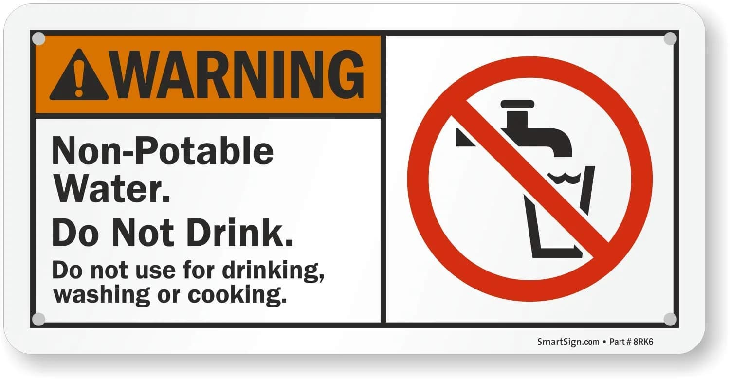 SmartSign Non-Potable Water Do Not Drink Sign | 5" x 10" Aluminum Durable Sign
