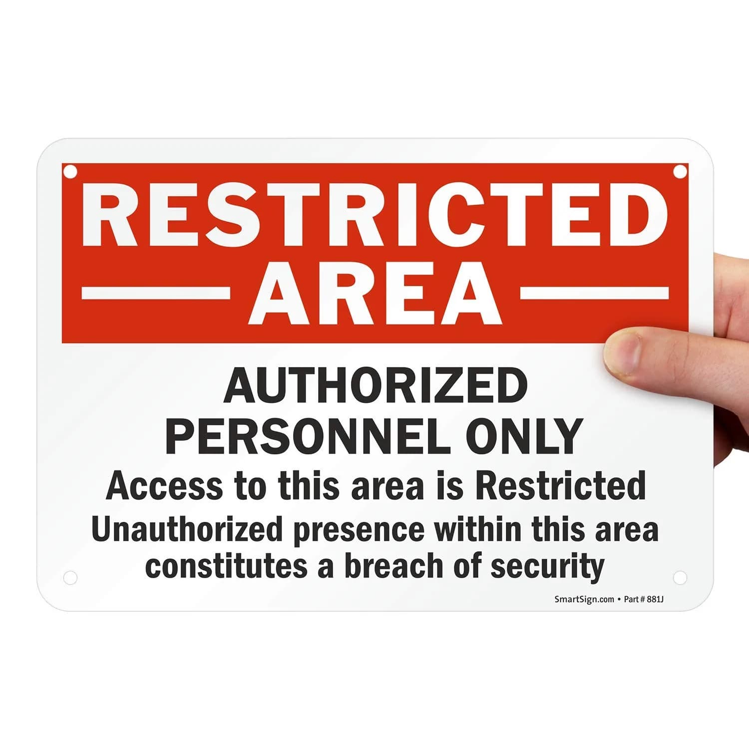 SmartSign Restricted Area Sign | Aluminum 7" x 10" Durable Weatherproof - main product image