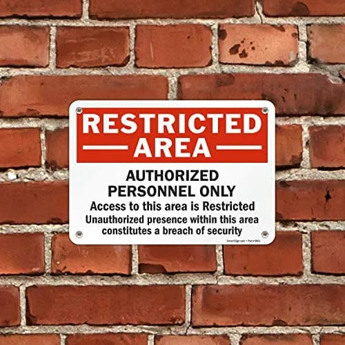 SmartSign Restricted Area Sign | Aluminum 7" x 10" Durable Weatherproof thumbnail 4