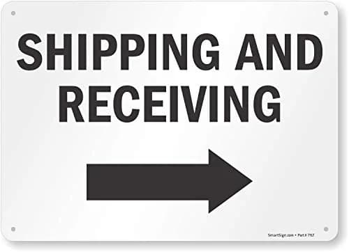SmartSign Shipping And Receiving Sign with Right Arrow | 10" x 14" Aluminum Sign thumbnail 1