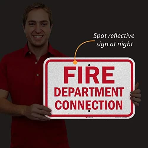 SmartSign Fire Department Connection Sign | 12" x 18" Reflective Aluminum thumbnail 3