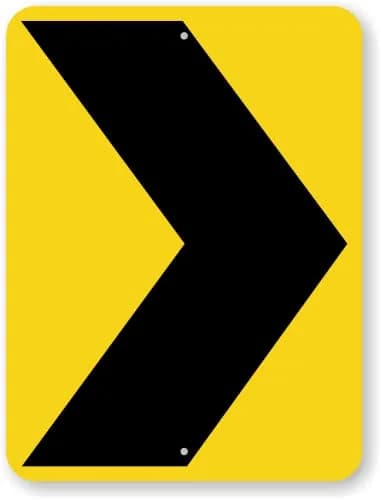 SmartSign Chevron Alignment - Right MUTCD Sign 18" x 24" Aluminum | MUTCD Compliant Reflective Sign thumbnail 1