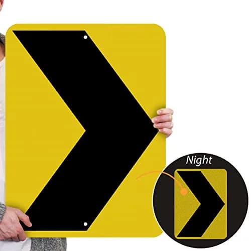 SmartSign Chevron Alignment - Right MUTCD Sign 18" x 24" Aluminum | MUTCD Compliant Reflective Sign thumbnail 7