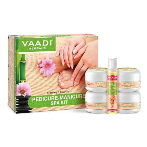 Vaadi Herbals Pedicure Manicure Spa Kit 135g (4.8 oz) | Herbal Foot Care for Dry Skin thumbnail 1