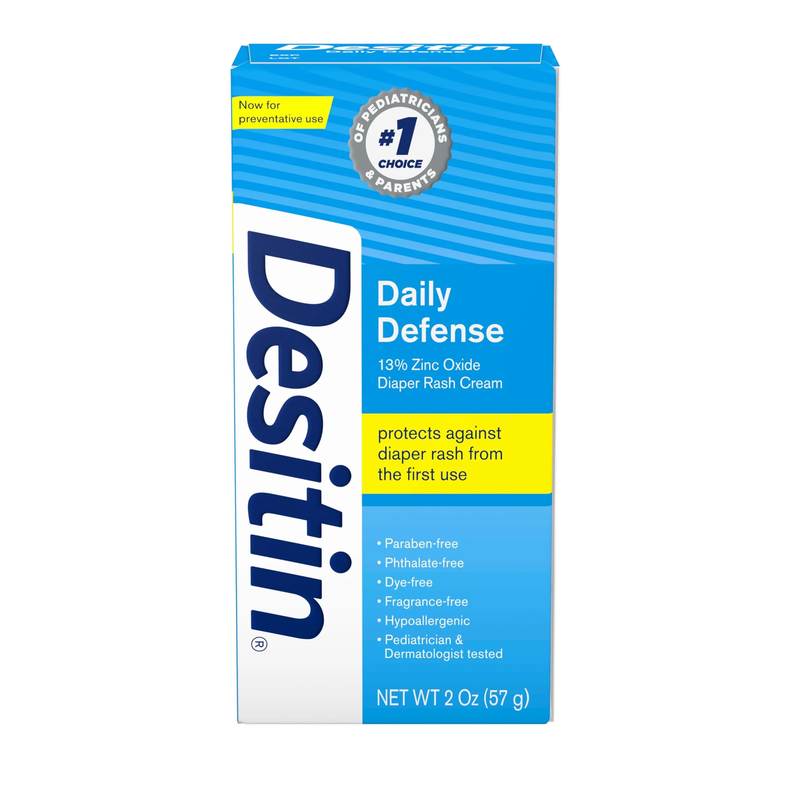 Desitin Zinc Oxide 2 oz | Diaper Rash Cream for Babies & Kids, Hypoallergenic, Pediatrician Tested - main product image