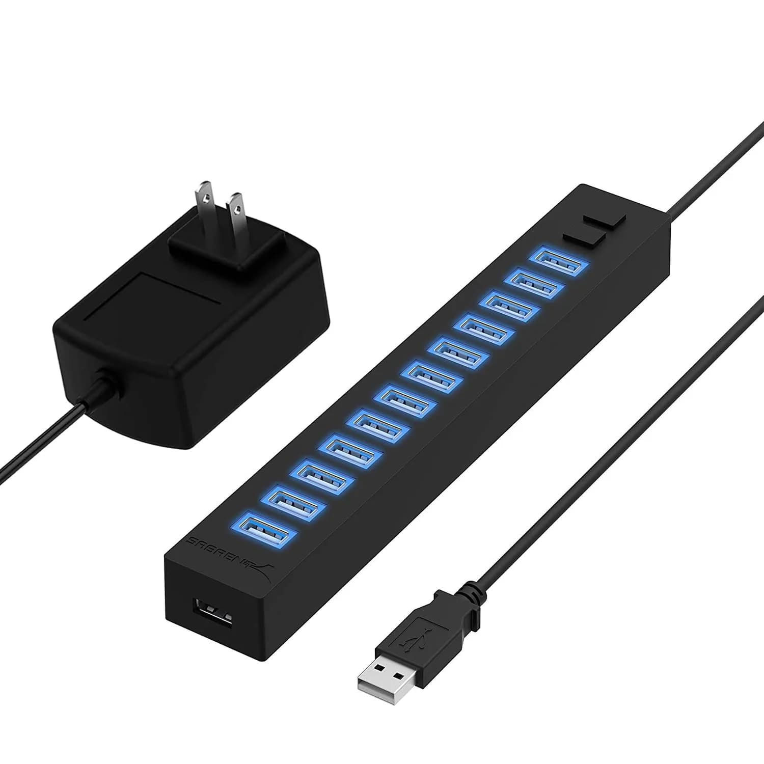 SABRENT 4-Port USB 2.0 Hub for Laptop & Tablet | Expand up to 4 Devices, Full-Speed 480 Mbps, Portable & Compatible with Windows, Mac, Linux — Hub