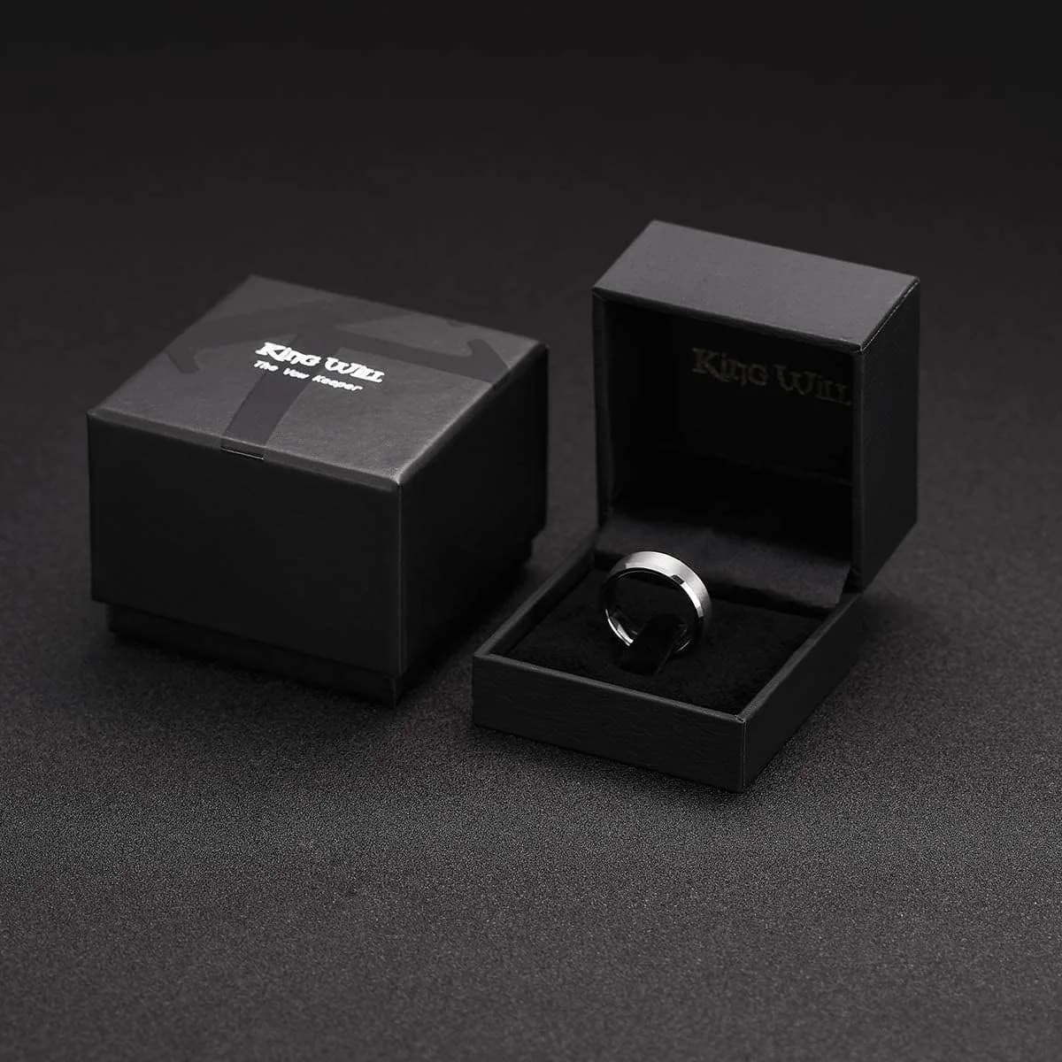 King Will Silver Tungsten Wedding Band 6mm (0.24 inches) | Modern Men's Ring for Engagement & Anniversary - view 6