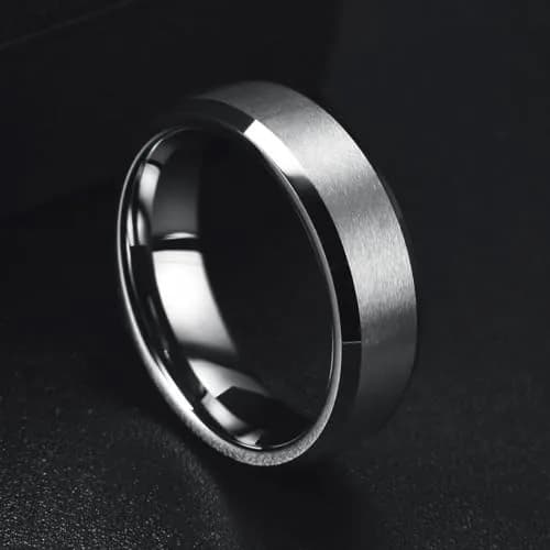 King Will Silver Tungsten Wedding Band 6mm (0.24 inches) | Modern Men's Ring for Engagement & Anniversary thumbnail 3