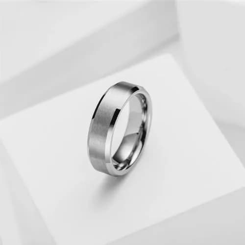 King Will Silver Tungsten Wedding Band 6mm (Size 7.5) | Modern Style, Engagement & Anniversary thumbnail 2