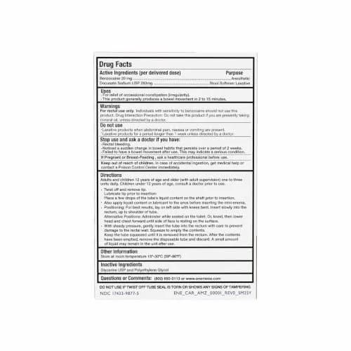 Enemeez Plus Mini-Enemas 5ml | Fast Constipation Relief with Docusate Sodium & Benzocaine thumbnail 4