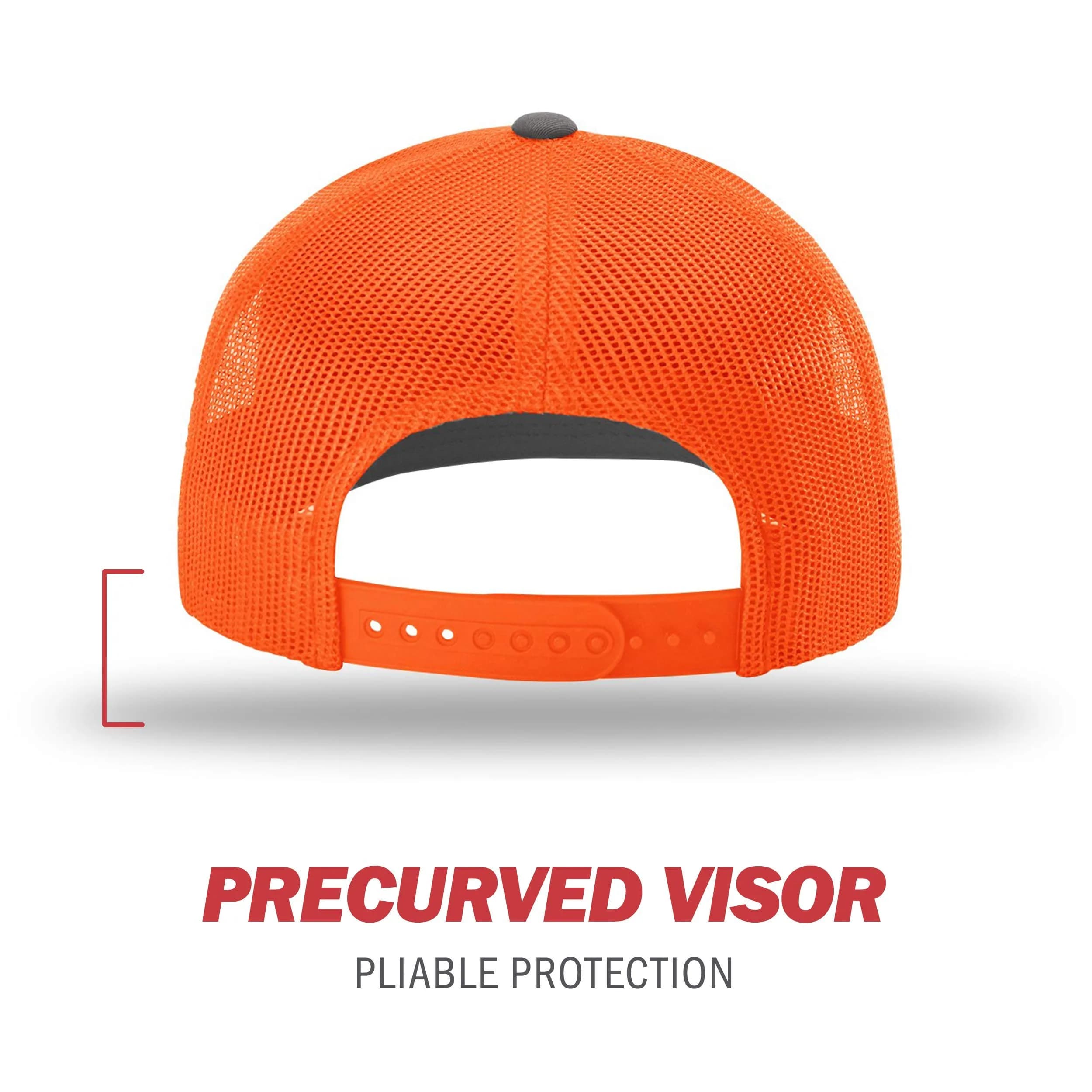 Richardson Unisex 112 Trucker Snapback Cap, Split Charcoal/Neon Orange, One Size | Breathable Mesh Backing - view 2