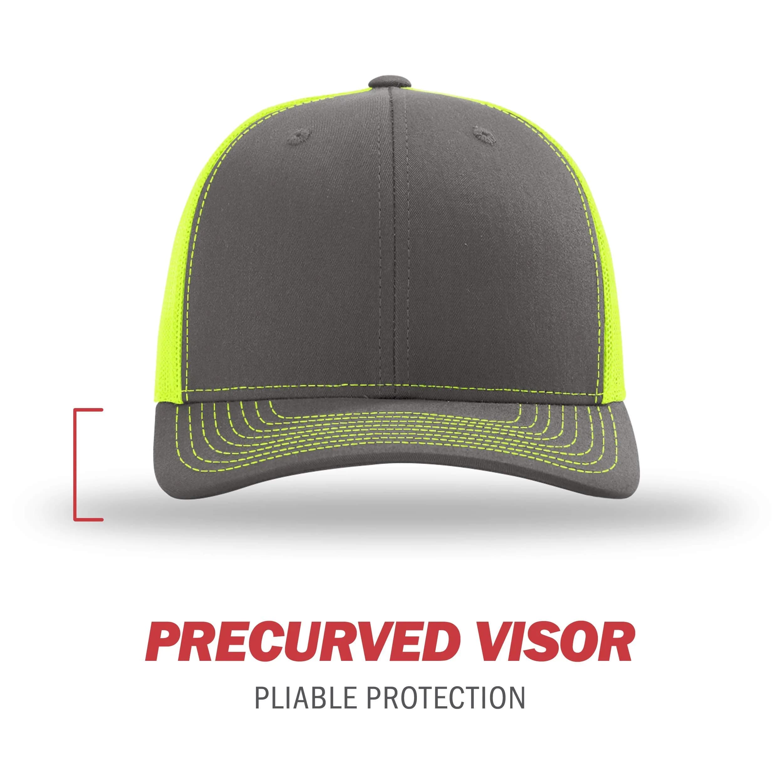 Richardson 112 Split Charcoal/Neon Yellow Trucker Baseball Cap - One Size - view 2